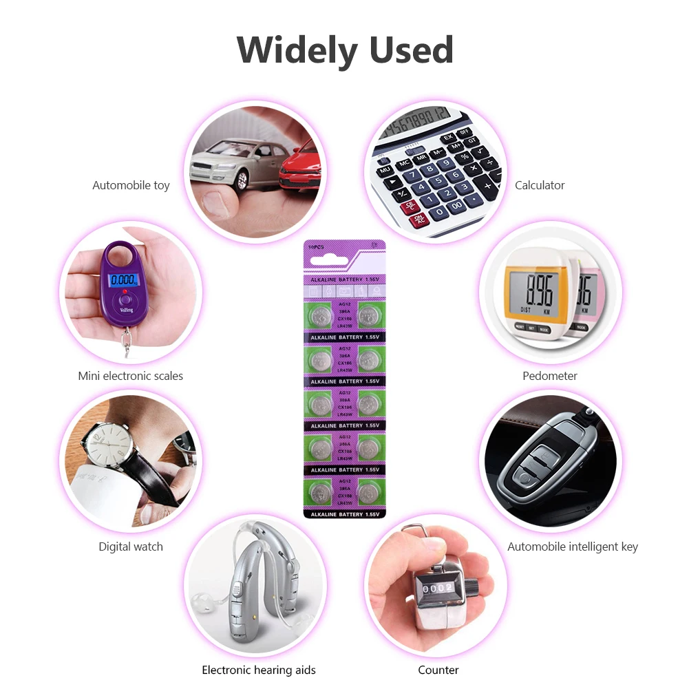 

NEW PROMOTION 40Pcs/4Pack AC Type Button Batteries AG12 LR43 386 SR43 186 SR1142 LR1142 Digital Cameras Coin Cell Wholesale