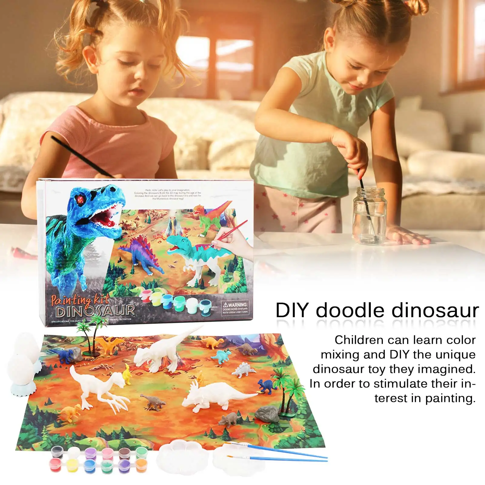 Фабричная модель динозавра Детская ручной работы сделай сам крашеный граффити