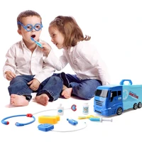 rescue vehicle simulation ambulance truck educational truck kids toy set role play gift for boys girls children
