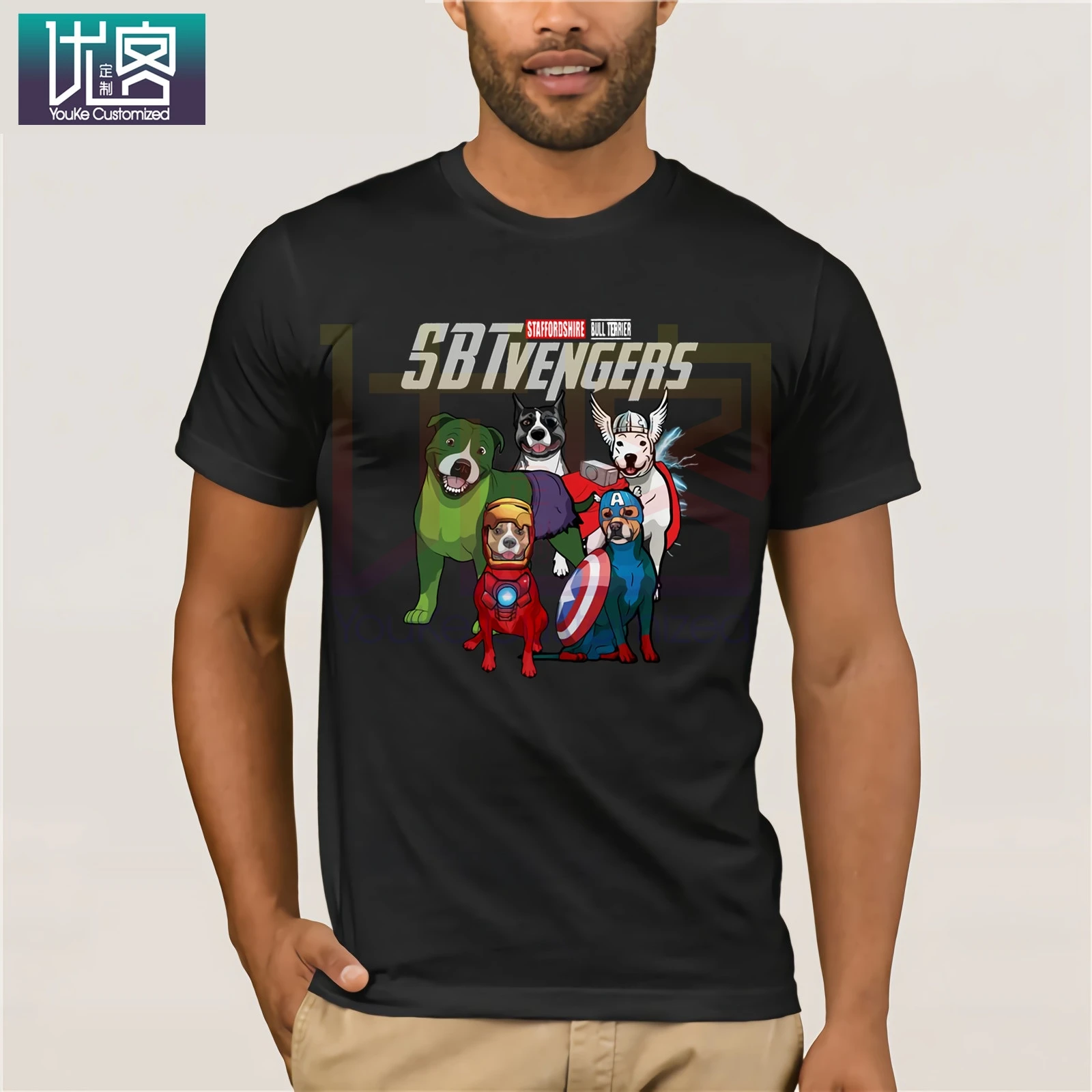 Marvel Мстители Endgame Стаффордшир бультерьер SBT футболка Забавные футболки хлопковые