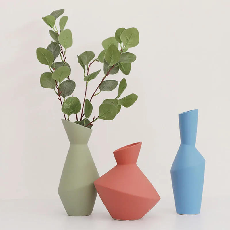 Nordic Ceramic Flower Vase Home Decoration Arrangement Creative Living Room Display Ornament Wedding Decorations Crafts | Дом и сад