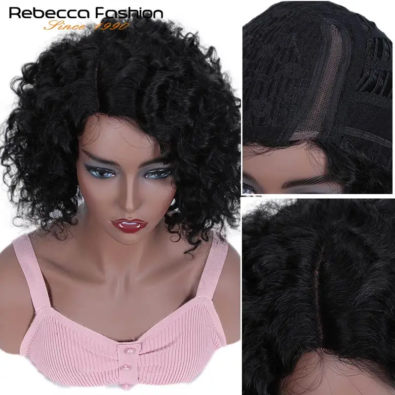 Парики Ребекка Джерри из кудрявых человеческих волос парики на сетке для