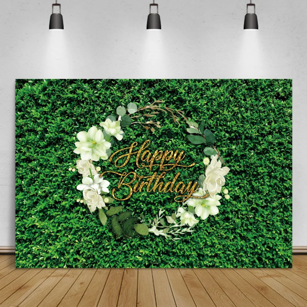 

Laeacco Summer Jungle Green Leaves Flower Baby Birthday Photography Backdrop Portrait Customized Poster Wedding Photo Background