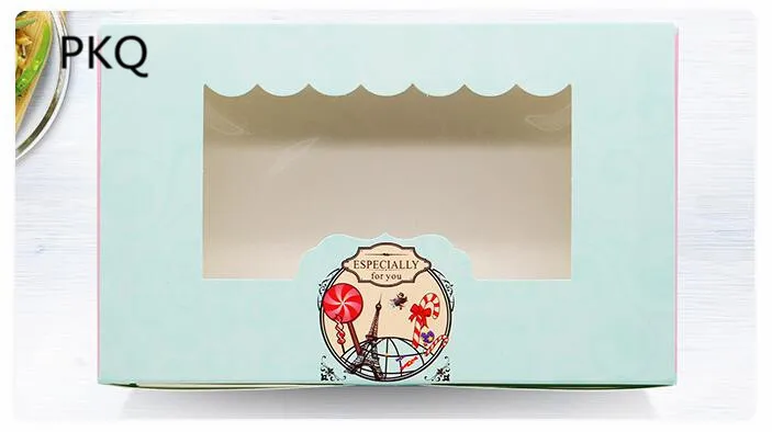 10 шт крафт коробка для торта с пластиковым отверстием ремесло выпечки бумажная