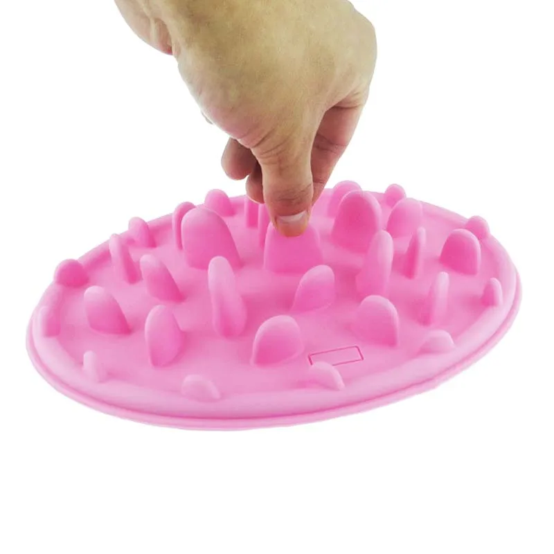 Миска для домашних животных медленная кормушка из твердого силикона собак и