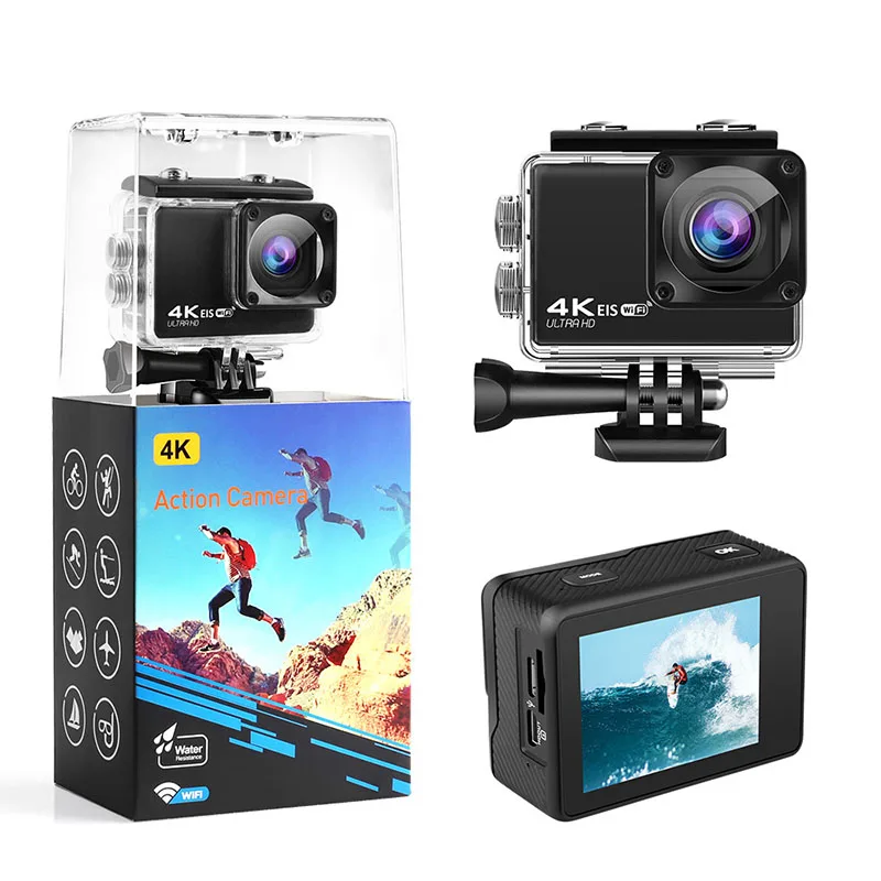 

2021 New AT-Q37E Waterproof 4K 60 Frames Anti-shake IPS Full-view HD Screen Sports Camera For Riding And Diving