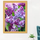 Алмазная 5D картина сделай сам, Набор для вышивки крестиком в виде цветка, Алмазная мозаика фиолетового цвета, украшение для дома, подарок