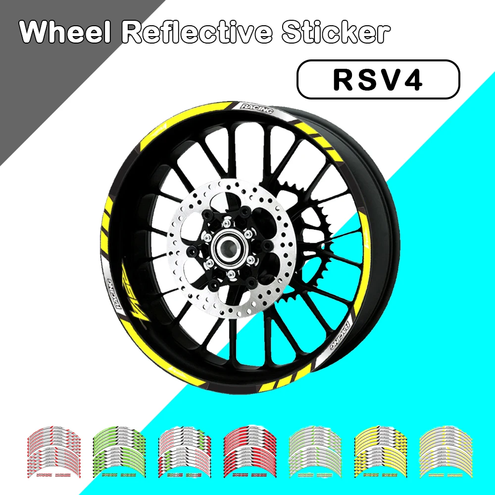 

Motorcycle Wheel Sticker Reflective Rim Stripe Tape Motorbike Decal Styling Stickers FOR Aprilia RSV4 1000