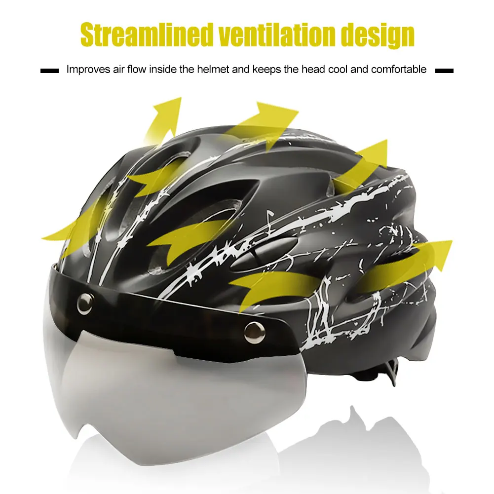

Cycling Bicycle Riding Magnetic Suction Goggles Bike Mtb Bycicle Scooter Helmet Safety Hat Outdoors Casque Head Triathlon Cap