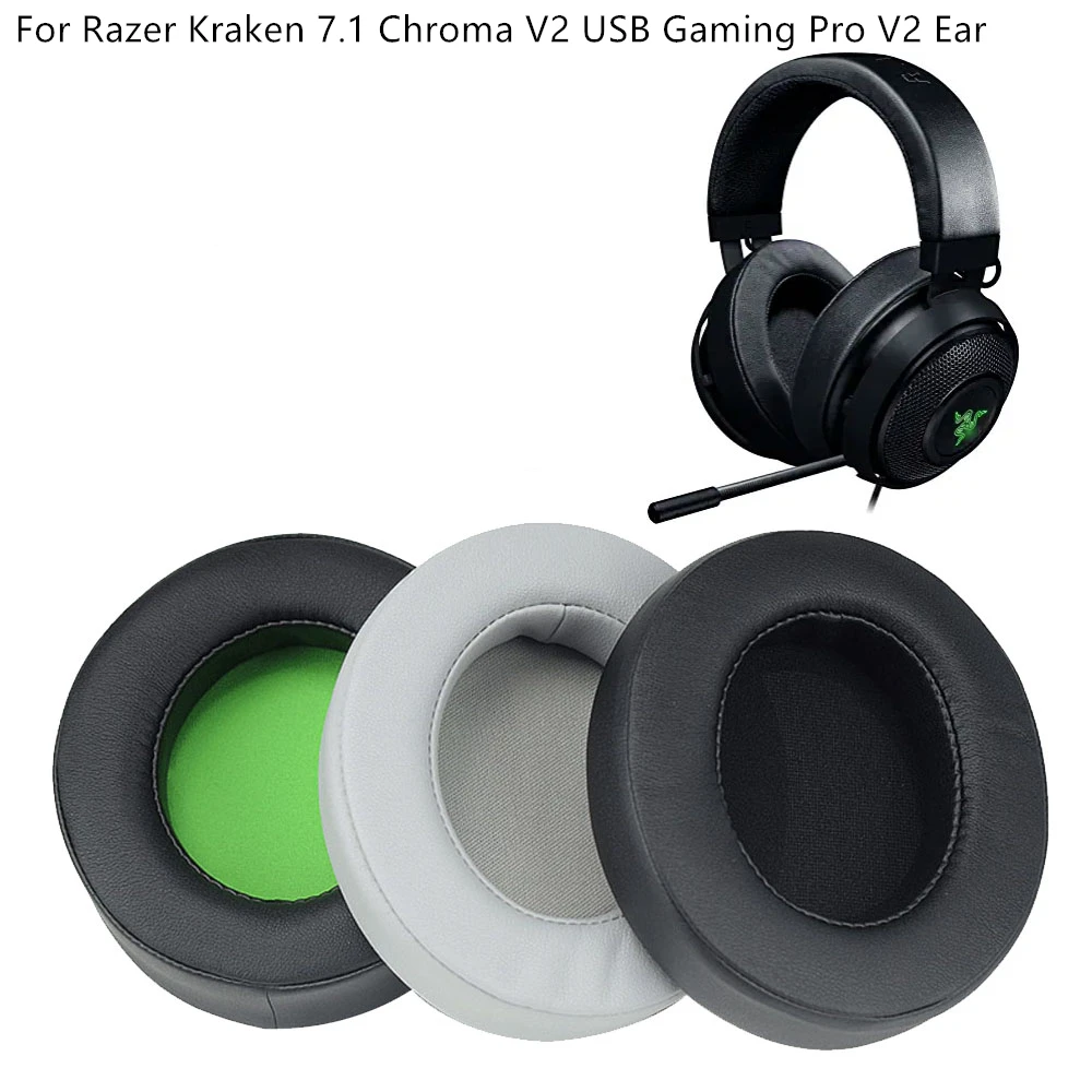 1 пара игровые наушники из Протеиновой кожи и пены с эффектом памяти для Razer Kraken 7
