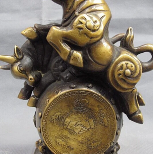 --- 510 + китайская медная Бронзовая статуя фэн-шуй счастливый фондовый рынок