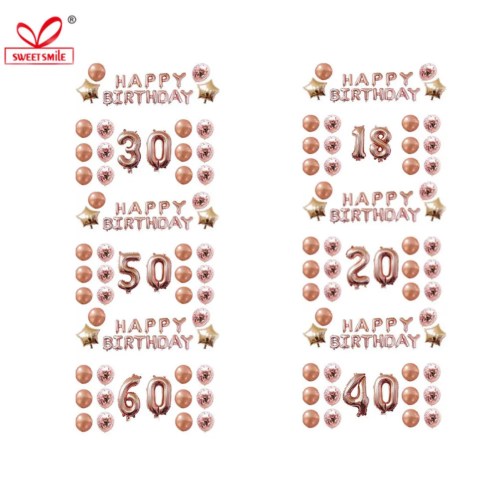 Воздушные шары из фольги в виде букв на день рождения для взрослых розовое золото