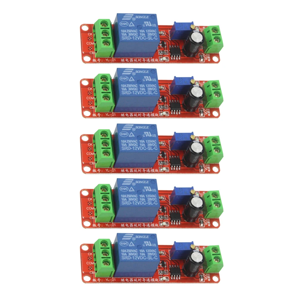 

5PCS DC 12V Time Delay Relay NE555 Time Relay Shield Timing Relay Timer Control Switch Module