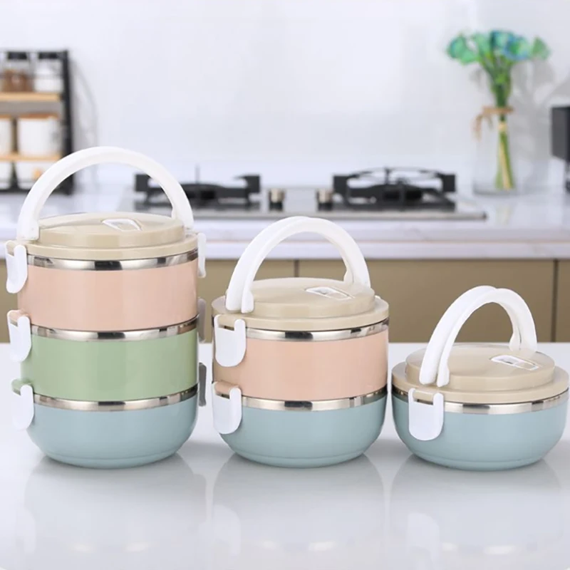 Lunchbox Japanese Bento Box Leak-Proof Food Container For Kids Portable Outdoor Stainless Steel Kitchen | Дом и сад