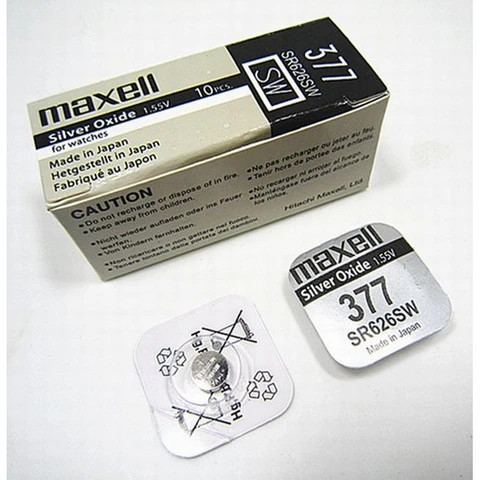 Батарейка LR66 / 377 1.55V Maxell LR626/AG4/L626/177/SR626SW - изображение