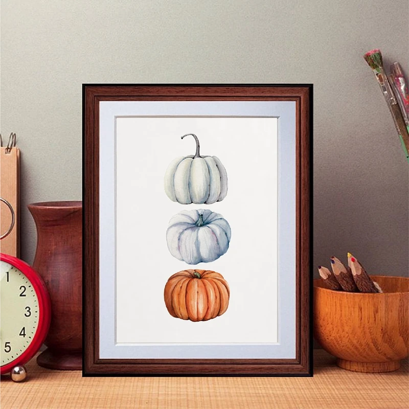 

Тыквенный принт, Осенний урожай, художественный постер на Хэллоуин, настенное художественное изображение, украшения на День Благодарения, ...