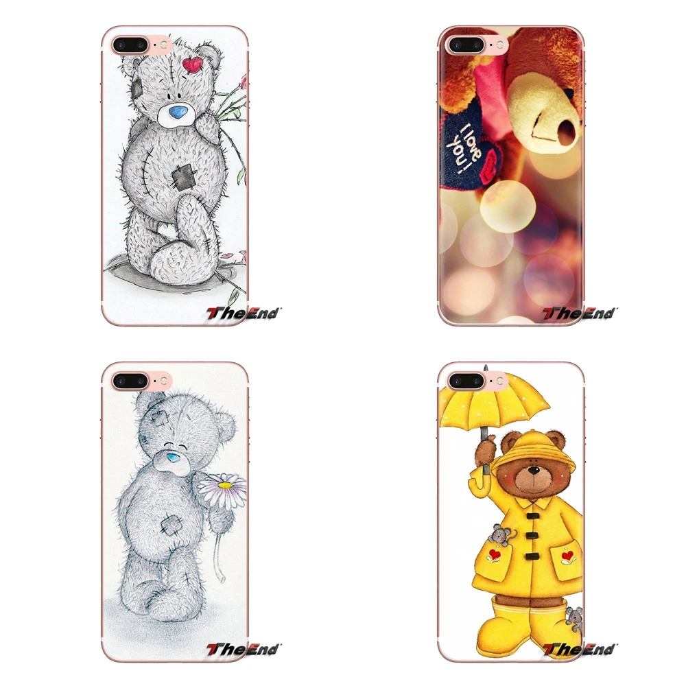 For iPhone XS Max XR X 4 4S 5 5S 5C SE 6 6S 7 8 Plus Samsung Galaxy J1 J3 J5 J7 A3 A5 Embroidery Teddy Bear Artwork TPU Bag Case |