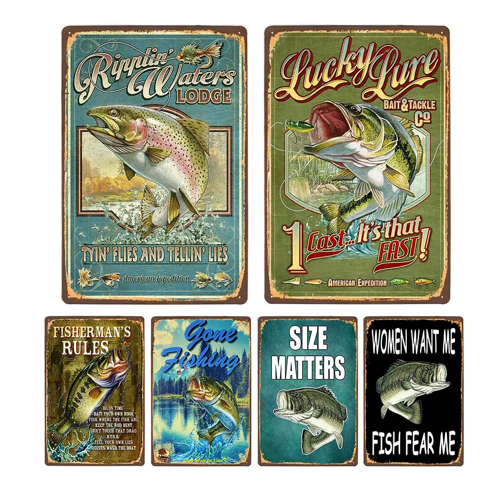 Плакат Ферма знак металлическое украшение для рыбалки Классическая пластина в