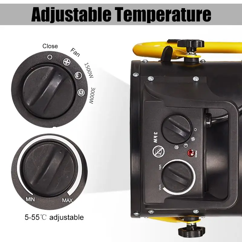 

3/2KW Electric Heaters Winter Warmer Fan 220V 3 speed High Power Air Heater Ceramic Fan Warmer For Industry Household Bathroom