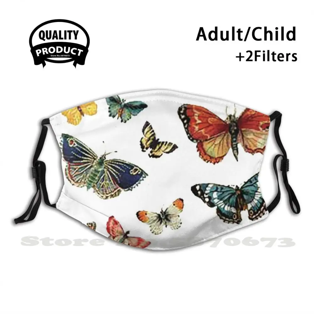 

Многоразовая маска-бабочки с фильтром для рта, крутые смешные маски, бабочки, натуральный цвет, летающее дерево, земля, луна, солнце, Instagram, ...