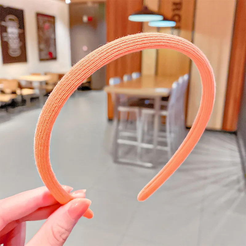 

CN 5PCS Candy Color Cloth Hairband Thin Head Hoop Band Basic Stainless Steel Bands For DIY Hair Jewelry Blank Base Findings