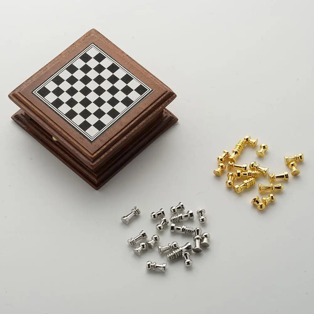 

1:12dollhouse Doll House/ob11/mini Decoration Living Board Storage Box] [brown Chess Room G5A8