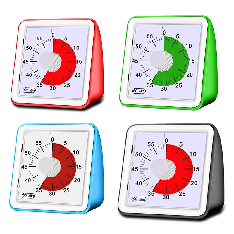 

60 Minutes Silent Visual Analog Kitchen Timer Countdown Cooking Management Tools Home Adjustable Kitchen Accessories Gadgets