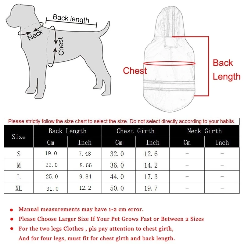 

New Pet Dog Clothes Raincoat Jumpsuit With Hat Summer Rainy Day Waterproof Coat For Dog Cat Pet perro del impermeable S-XXL