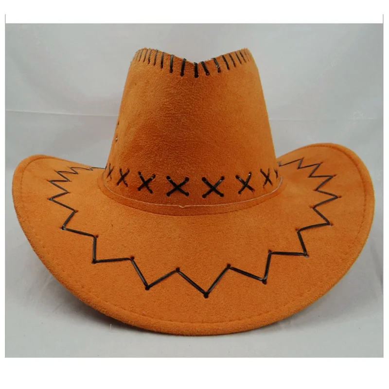 Orange Ретро Унисекс Джинсовый Ковбой Дикого Запада Cowgirl Rodeo аксессуар для платья шляпы синий - Цвет: Orange