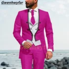 Костюм мужской блейзер, брюки, двубортный смокинг, 3 шт.