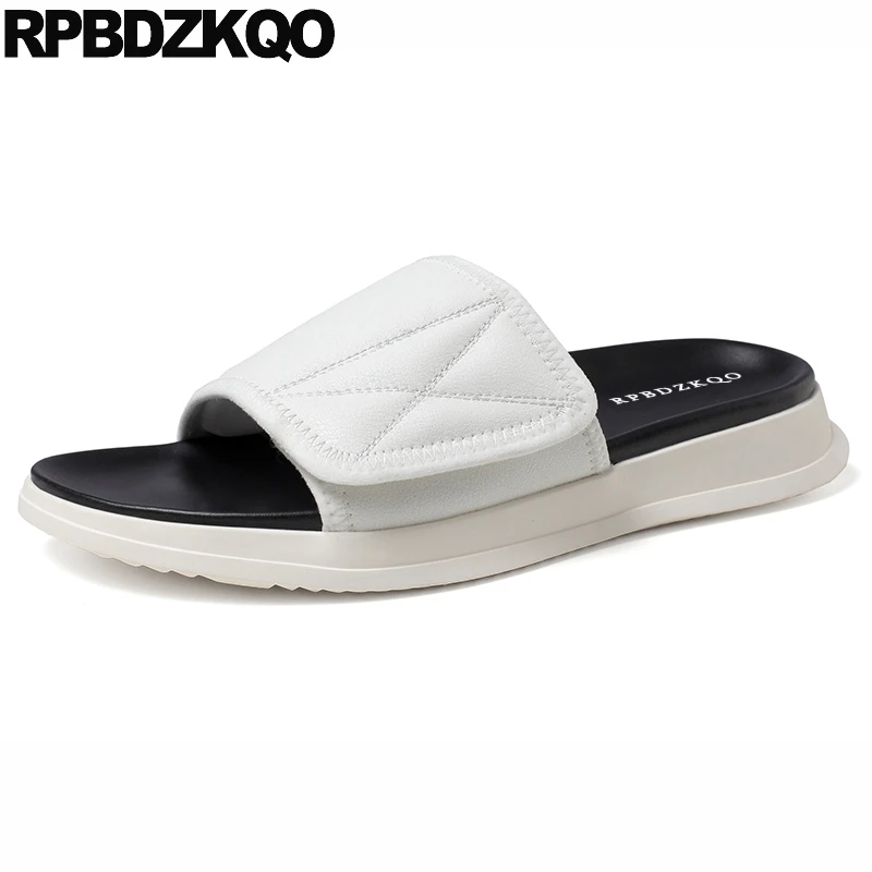 2021 белые сланцы итальянские повседневные мужские сандалии кожаная Летняя