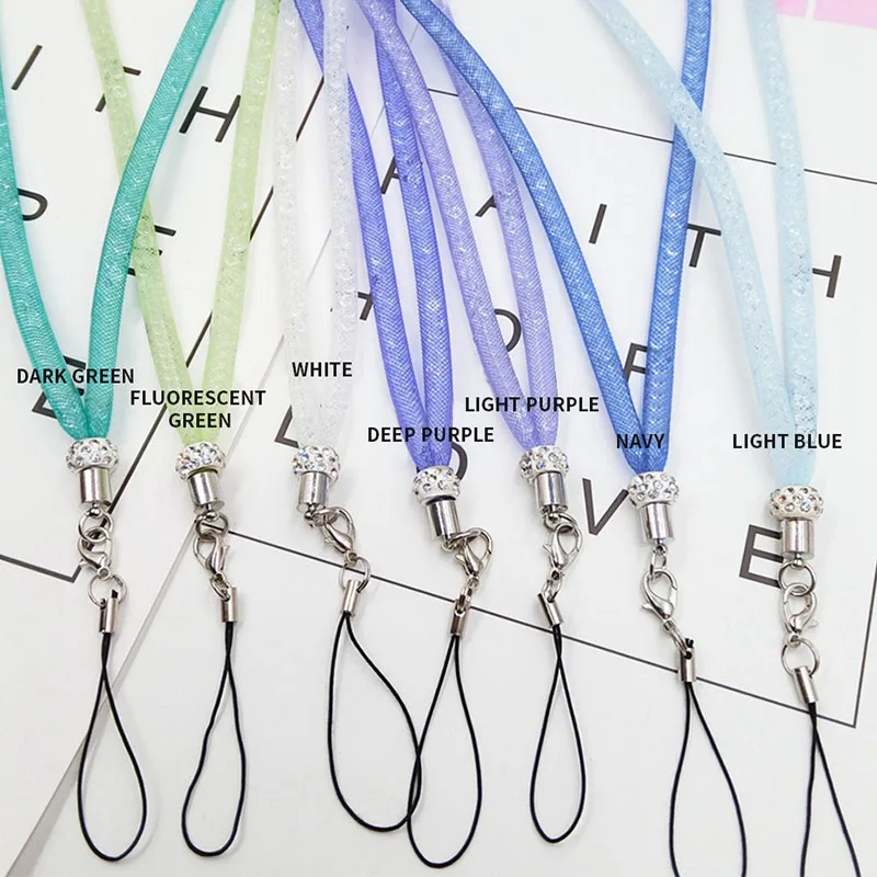 

Shellnail Mobile Phone Straps Multi-function Hanging Neck Net Rope Long Lanyard for iPhones Keys USB Cell Phone Crystal Lanyard