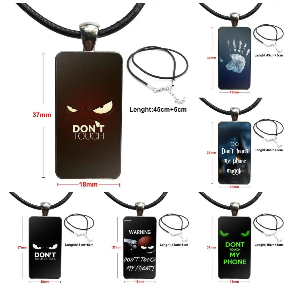 Не трогай мои для женщины Винтаж заявление Стекло кулон Подвеска с изображением