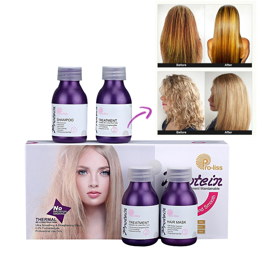 Hair Care Smoothing Products Kit Straightening Keratin Treatment Cream Progressive Hair Without Formal Smooth 100% Protein