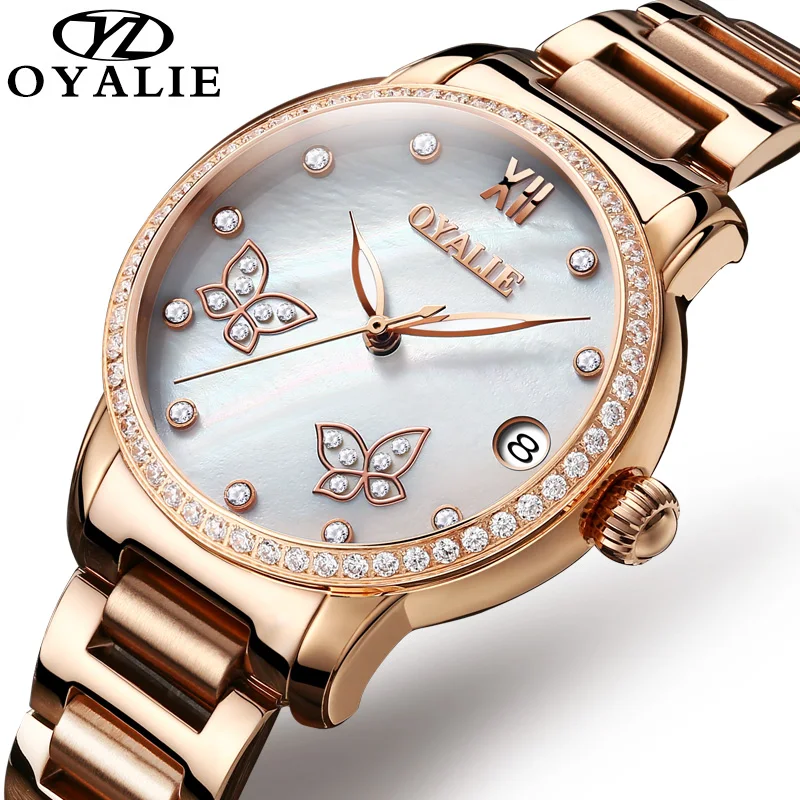 Часы наручные женские механические Автоматические из нержавеющей стали под