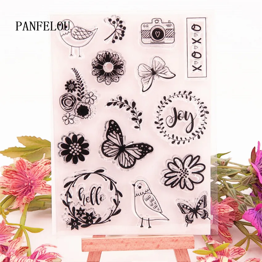 PANFELOU 10 5x14 5 см роуминговые в саду прозрачные силиконовые резиновые штампы