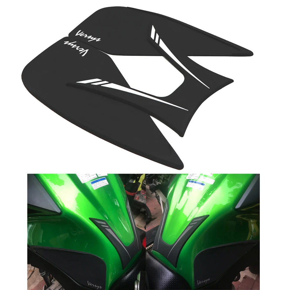 

Motorcycle Black Anti-Heated Gas Tank Side Traction Knee Protector Anti Slip Pad For Kawasaki Versys X300 X-300 2017-2020
