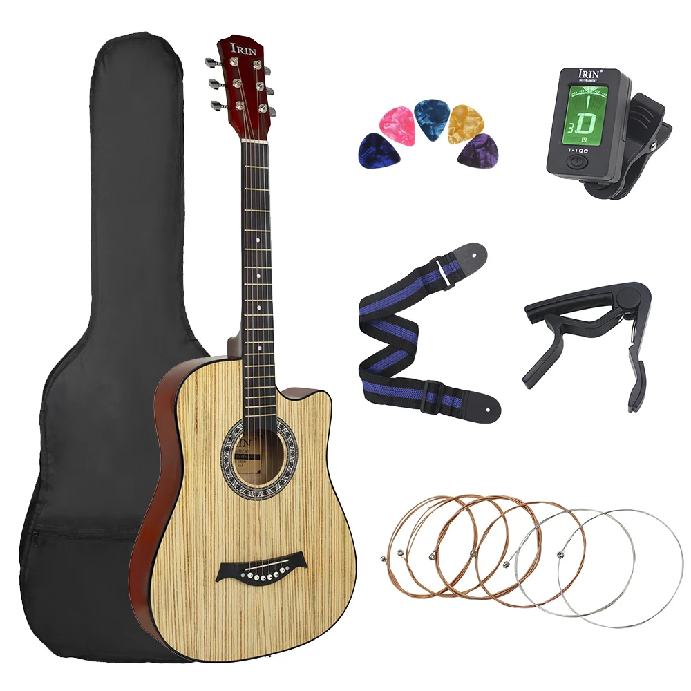

Акустическая гитара M MBAT, народная гитара из дерева зебры, 38 дюймов, 6 струн, подарок для начинающих и детей, аксессуары для струн