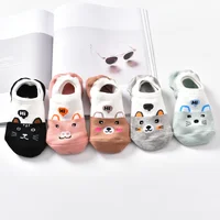 10 шт. = 5 пар/лот, милые весенние женские носки с животными, комплект в Корейском стиле, забавная для кошек собак, панды, низкие короткие носки, ...