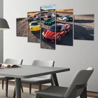 Современная Настенная Картина на холсте, 5 панелей, плакат BMWS для Chevrolet Lamborghini Toyota, печать супер автомобиля, декор для стен дома