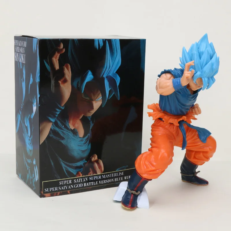 with box 4862 20 см Драконий жемчуг фигурка Супер Saiyan 4 Бог СС голубые волосы Гоку Драконий жемчуг Гоку Коллекционная фигурка игрушка - Цвет: with box 4862