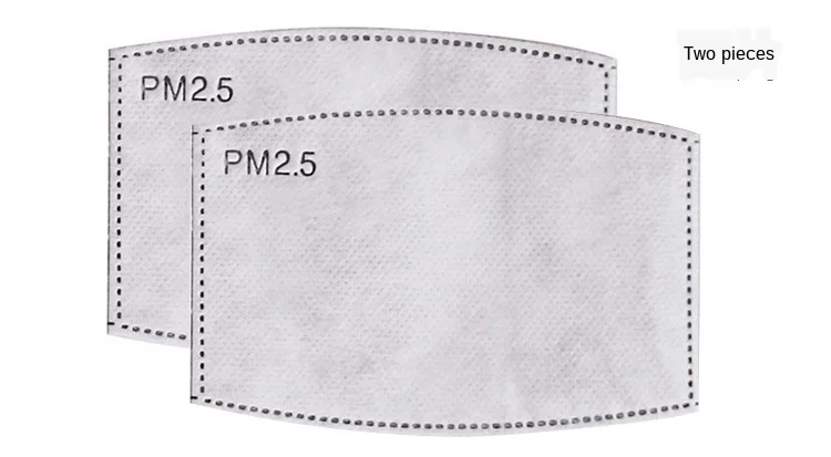 Хлопковая черная маска для лица PM2.5 с 2 фильтрами из активированного угля