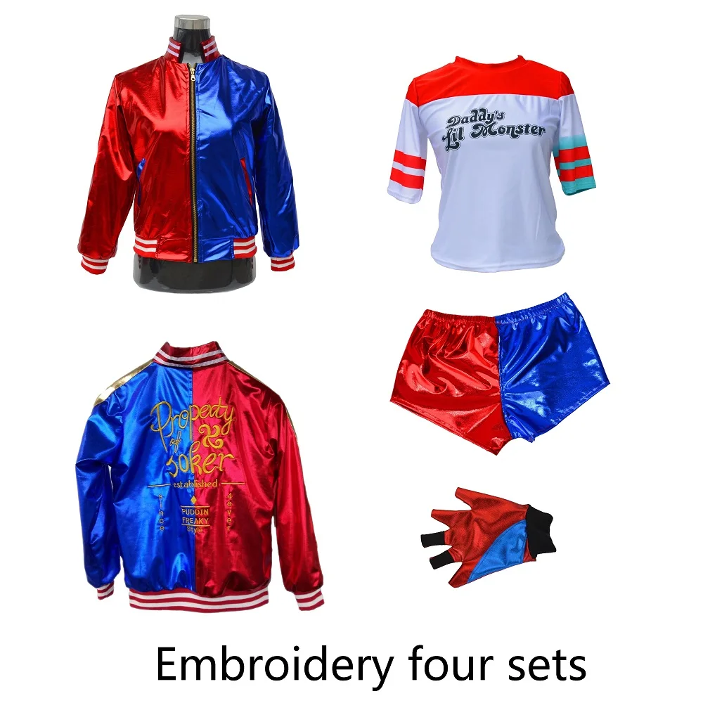 Костюмы для косплея самоубийц футболка отряда Квинна Харли монстр куртка брюки