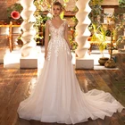 Женское свадебное платье в пол, без рукавов, с 3D цветами