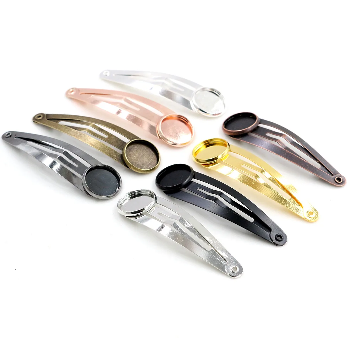 

12mm 20mm 10pcs High Quality Classic 8 Colors Plated Copper Material Hairpin Hair Clips Hairpin Base Setting Cabochon Cameo base