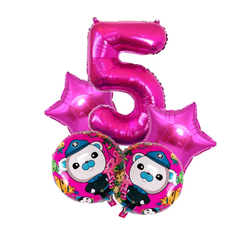 

5Pcs The Octonauts 32Inch Foil Balloons Birthday Party Decorations Baby Shower Supplies Kids Toys Globos