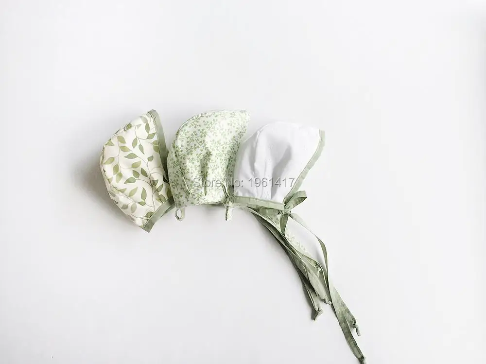 

Newborn Baby Hat Floral hat Photography Linen Strap Cotton Beanie Boys Girls Props
