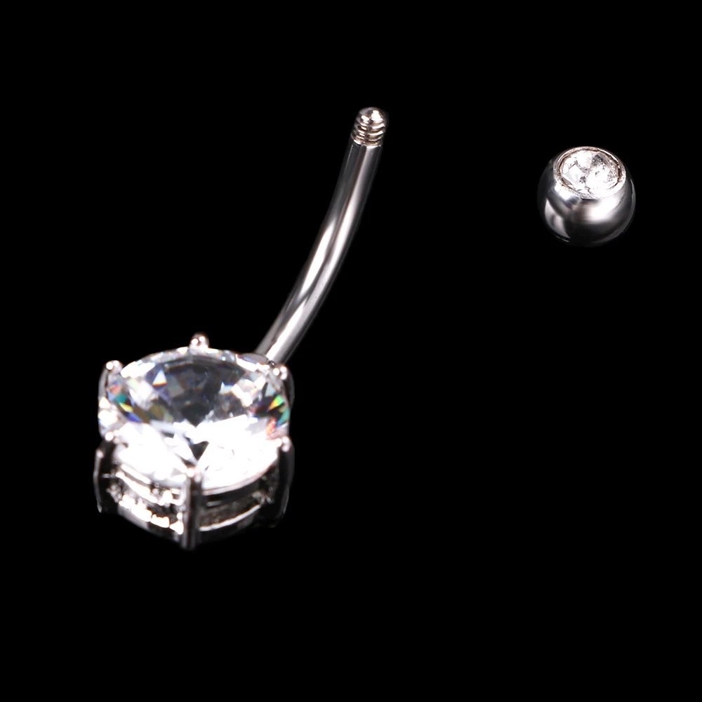 Серьга из хирургической стали с кристаллами для пирсинга пупка пикантное