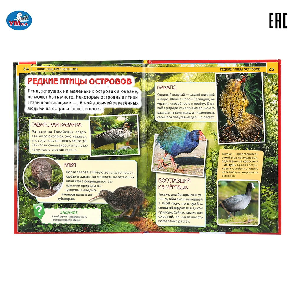 Энциклопедия Умка Животные красной книги (с развивающими заданиями) твердый