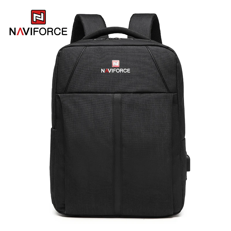 

Роскошный брендовый деловой мужской рюкзак NAVIFORCE, вместительная Повседневная дорожная сумка с USB-зарядкой, модный ранец для ноутбука